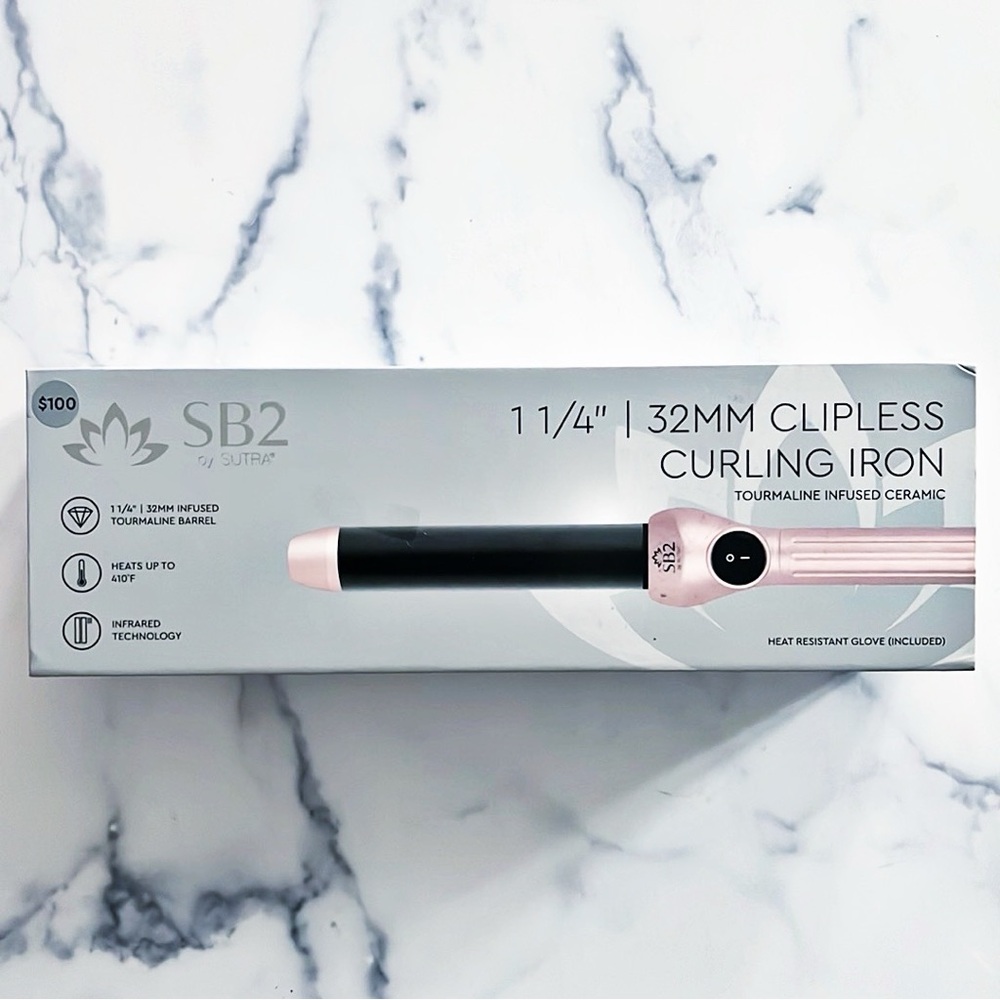 SB2 by Sutra 1 1/4" | 32MM Clipless Curling Iron in Pink and Black, NEW